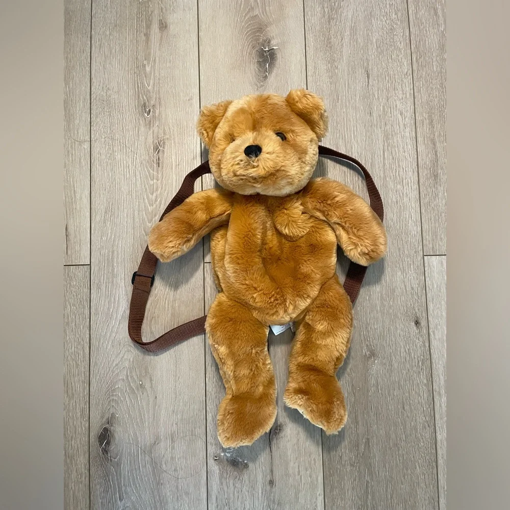 Brown Plush Teddy Bear Backpack‎ Creature Comforts Adjustable Straps
